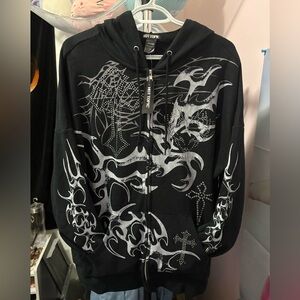NWT Hot Topic Cyber Tribal Zip Up Hoodie